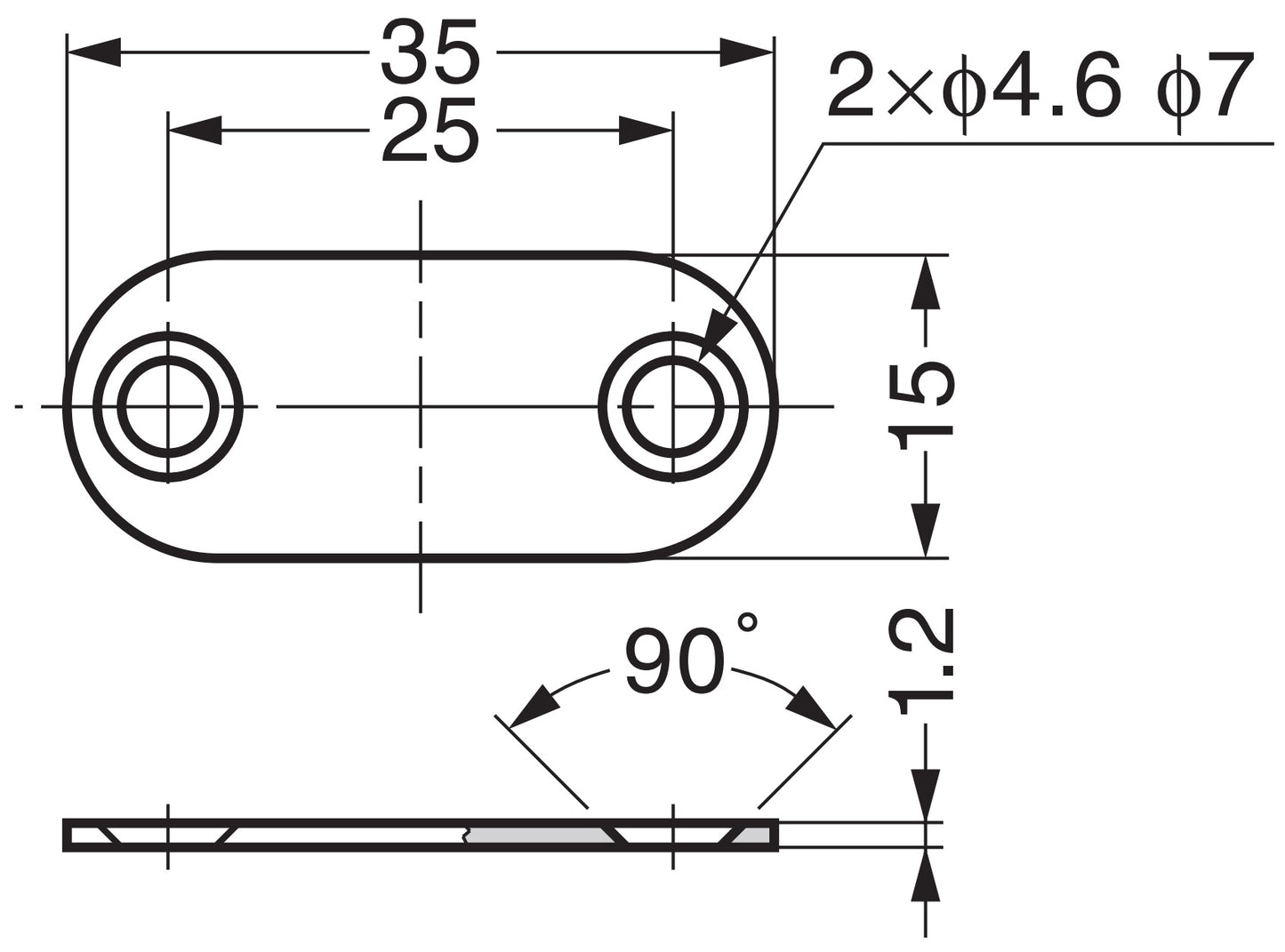 8 pieces long oval magnetic counterplate with 2 countersunk holes, nickel-plated, 35 mm (1-3/8″), MC-YN001U for magnetic catch, magnetic closure, cabinet door