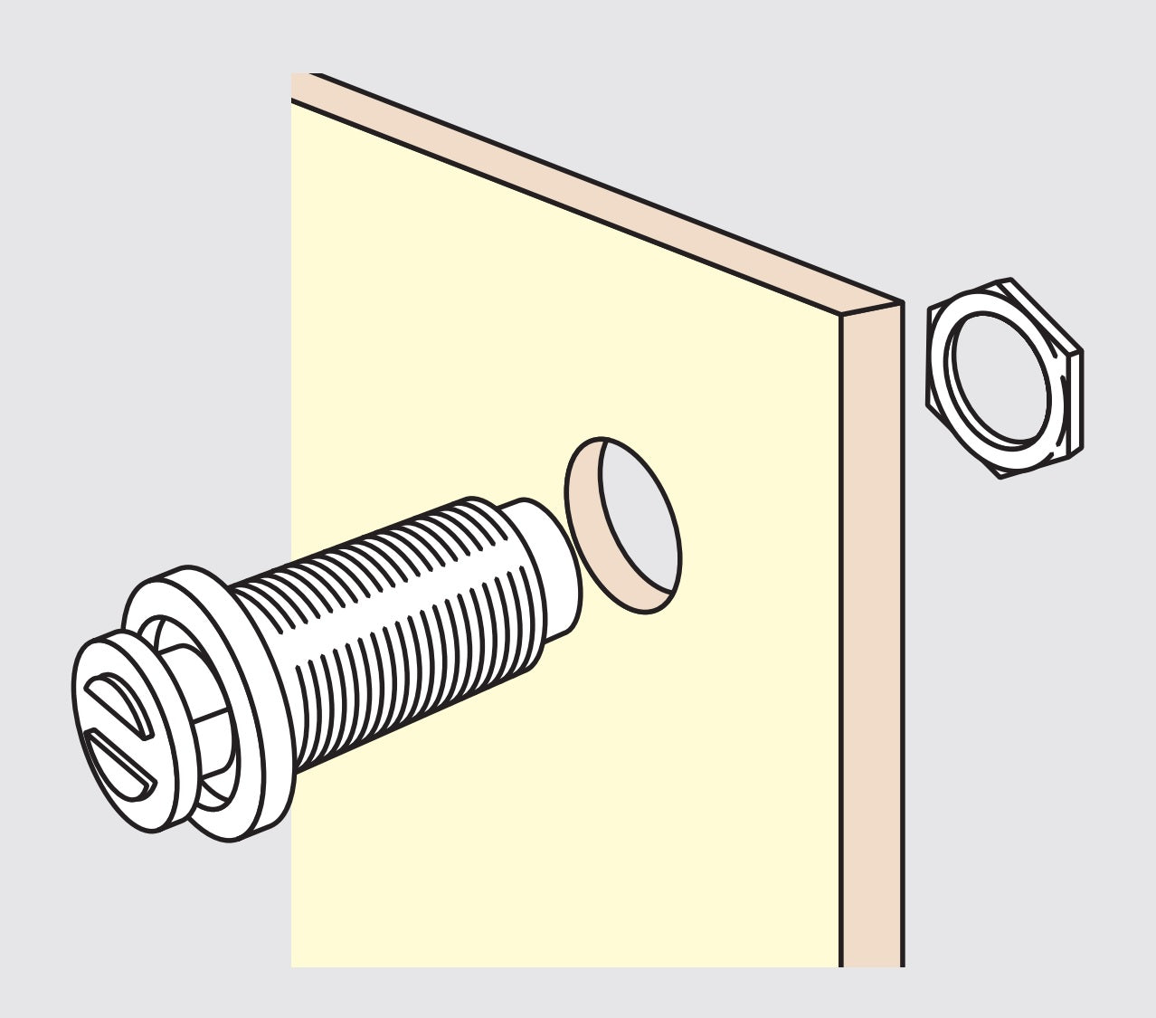 2 magnetic push-button catches, with M11 thread, including M11 nut and counter plate, PM-4N HB for sheet metal, wooden panel, maintenance door, metal cabinet