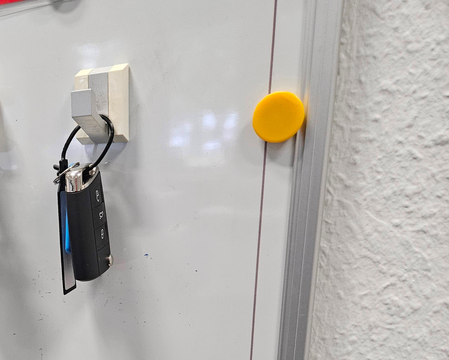 Strong magnetic hook, surface: silver, 42 mm (1.7"), MJ-30. Key hook for refrigerators, magnetic boards, key boards, metal boards, lockers, metal cabinets, metal walls, key boards, and much more, from Sugatsune / LAMP® (Japan)