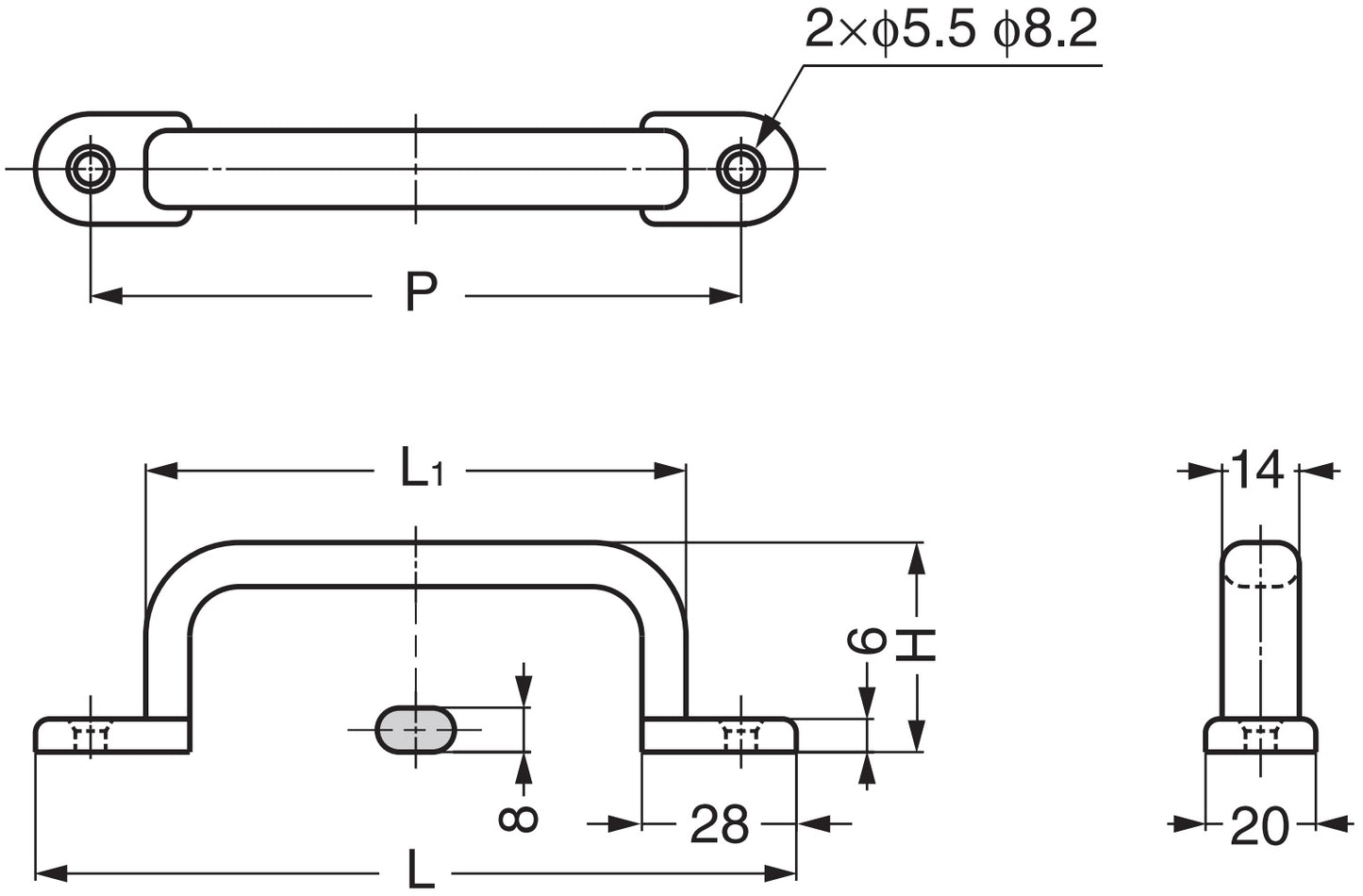 Hochwertiger massiver Edelstahlmöbelgriff aus SUS304 (V2A), 160 mm (6,3″) EC-Y-160. Edelstahltürgriff EC-Y-160 aus SUS304 (V2A) für Boot, Yacht, Edelstahlküche, Strandhotel, Arztpraxis, Möbel, von Sugatsune / LAMP® (Japan)