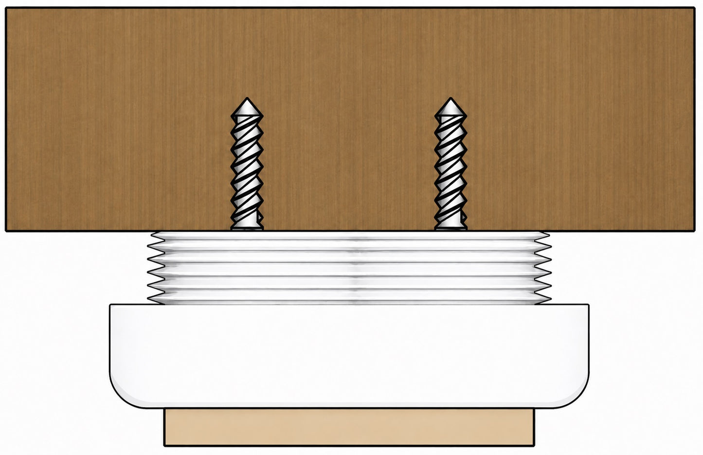 4 Stück robuster Möbelversteller, Tragkraft: 600 kg, weiß, Durchmesser: ⌀25 mm, mit Filzauflage, B573-25-WH für Möbel, Tisch, Schrank, Tischbeine