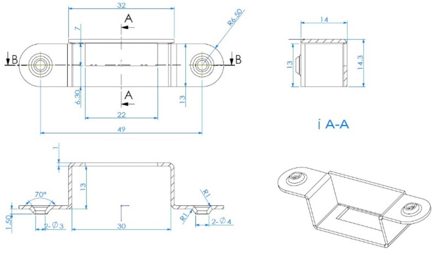 4 pieces practical lock box, made of steel, surface: nickel-plated, 63 mm (2-31/64″), 14.01.500-1 for roller shutter lock, sliding door lock, furniture lock