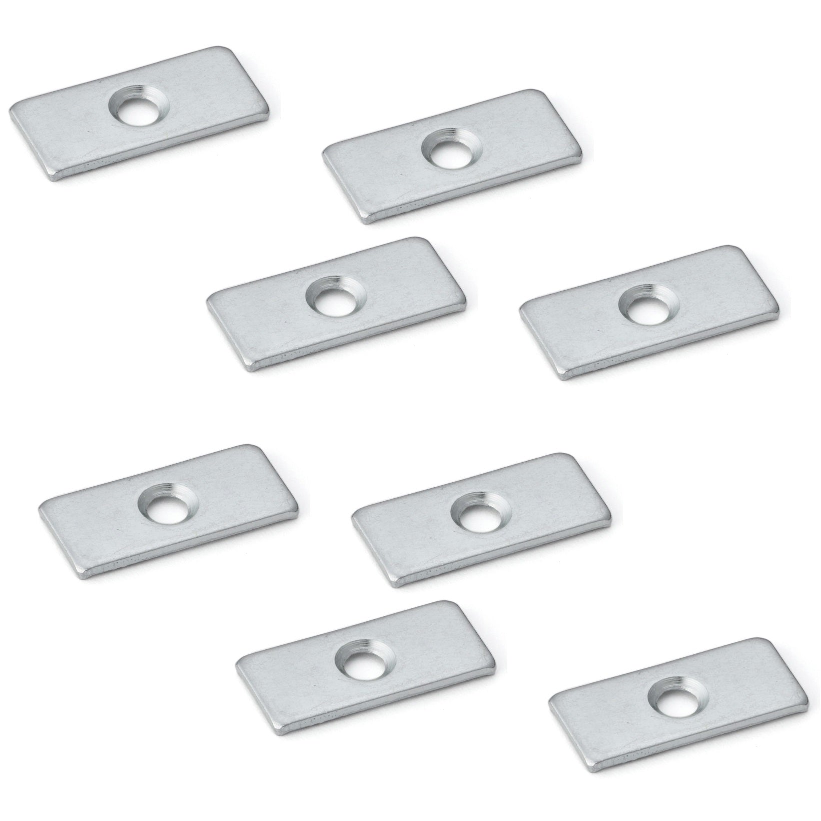 8 Stück Rechteckige Magnet-Gegenplatte mit Senkbohrung, SP0207, Größe: 26 mm, von Sugatsune, Zinkchromat. Produktbild
