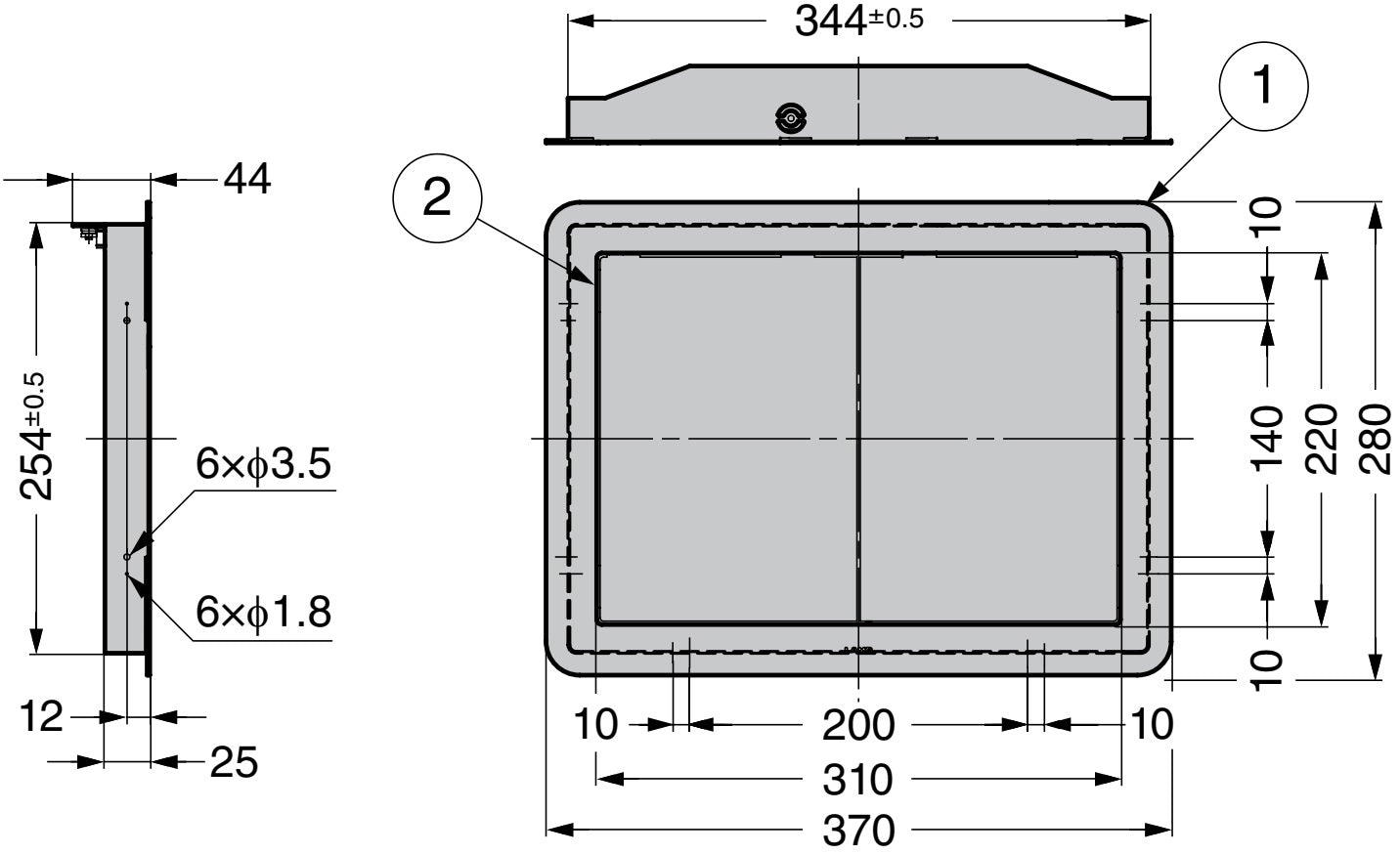 Hochwertige rechteckige Müllklappe mit Doppeltür für die senkrechte Montage, aus rostfreiem Edelstahl, Oberfläche: satiniert matt, 370 mm (14,6″), AZ-DD310-HL. Edelstahlmüllklappe, für Gastronomie und viel mehr, von Sugatsune / LAMP® (Japan)