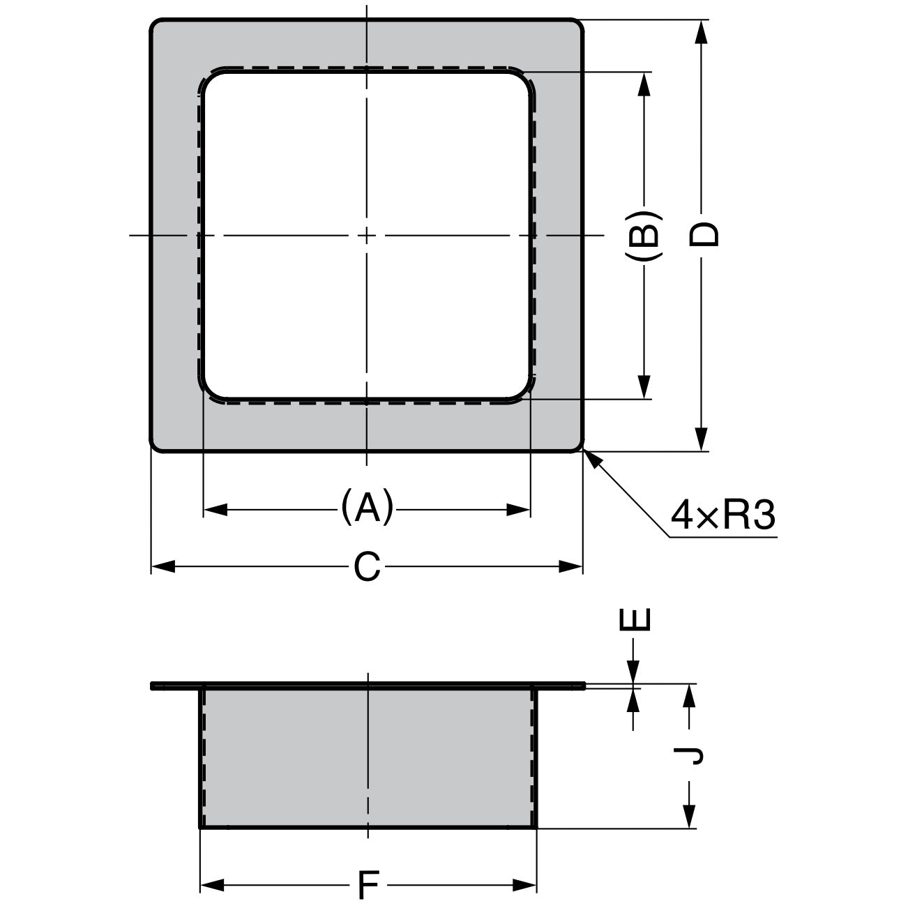 Hochwertiger rechteckiger Mülldurchwurf, aus rostfreiem Edelstahl, Oberfläche: satiniert matt, 194 mm (7,7″), AN-KH020-HL. Edelstahlmülldurchwurf, für Gastronomie, Ladenbau, Kosmetikstudio und viel mehr, von Sugatsune / LAMP® (Japan)