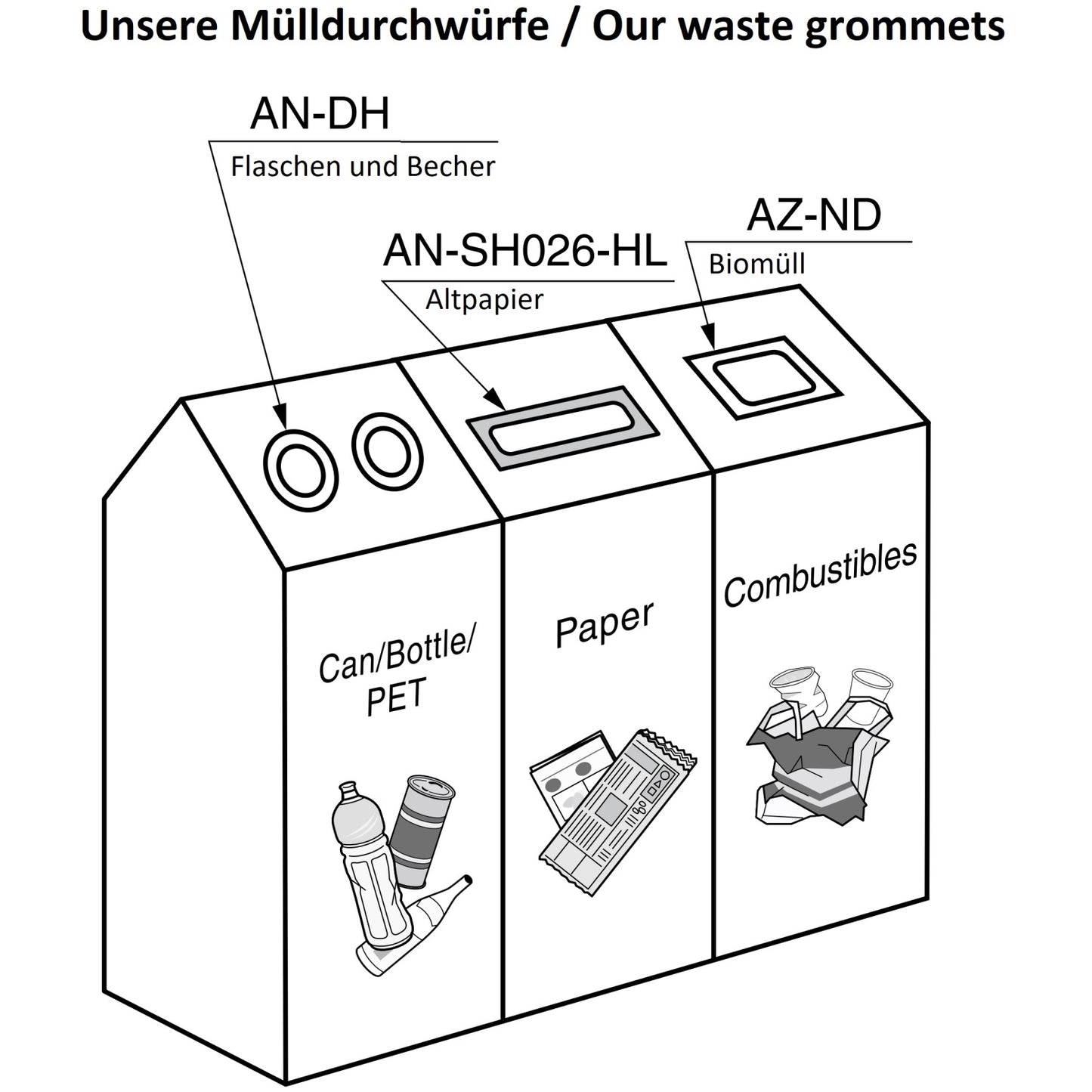 Hochwertiger rechteckiger Mülldurchwurf, aus rostfreiem Edelstahl, Oberfläche: satiniert matt, 283 mm (11,2″), Ausführung: länglich, AN-SH026-HL. Edelstahlmülldurchwurf, für Gastronomie, Ladenbau und viel mehr, von Sugatsune / LAMP® (Japan)