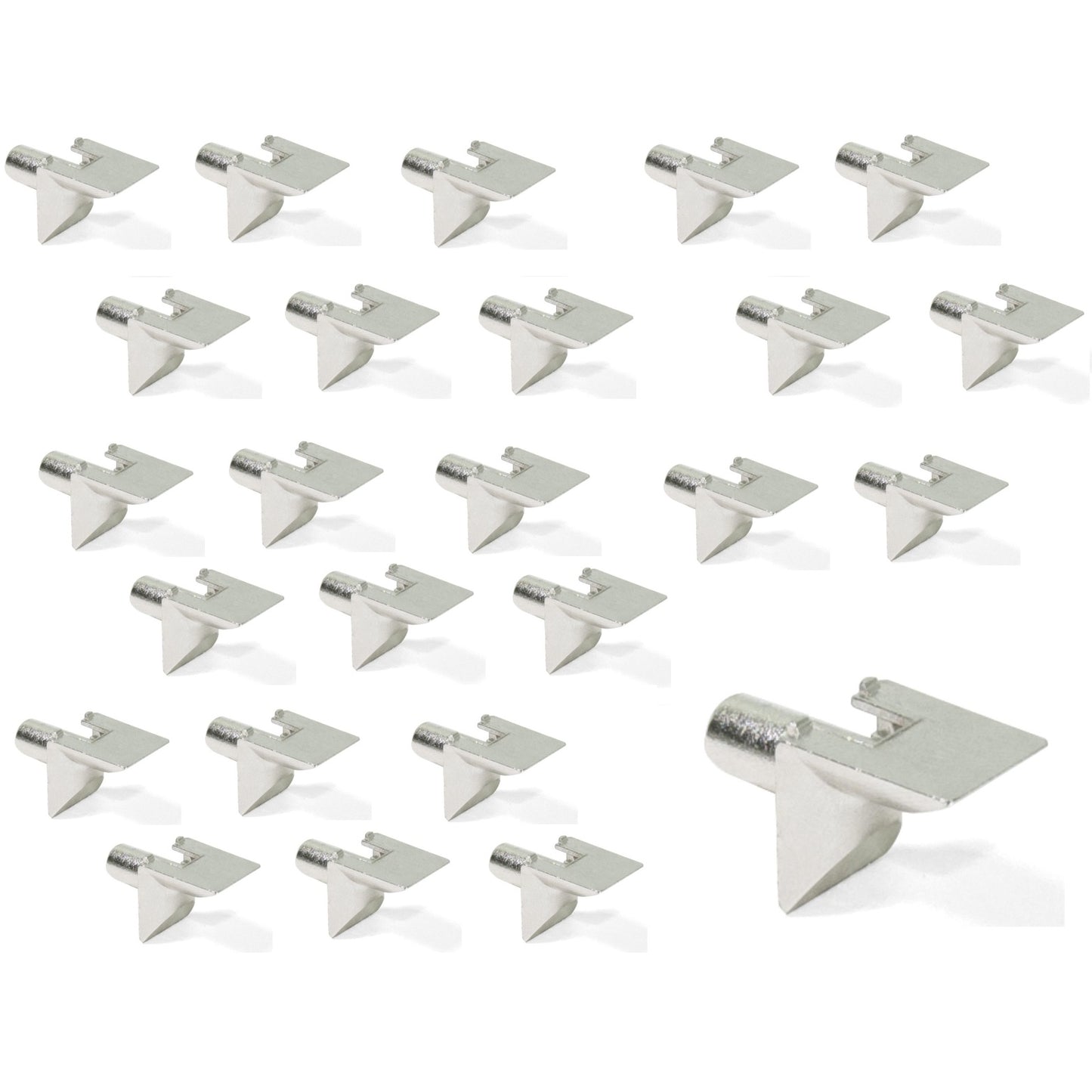 25 pieces of zinc alloy shelf supports, surface: nickel-plated, 5 mm (0.2") 8114207. Shelf supports 8114207 for hole row, shelves, compartments, cabinet shelves, shelves, cabinets, shelves, by EMUCA