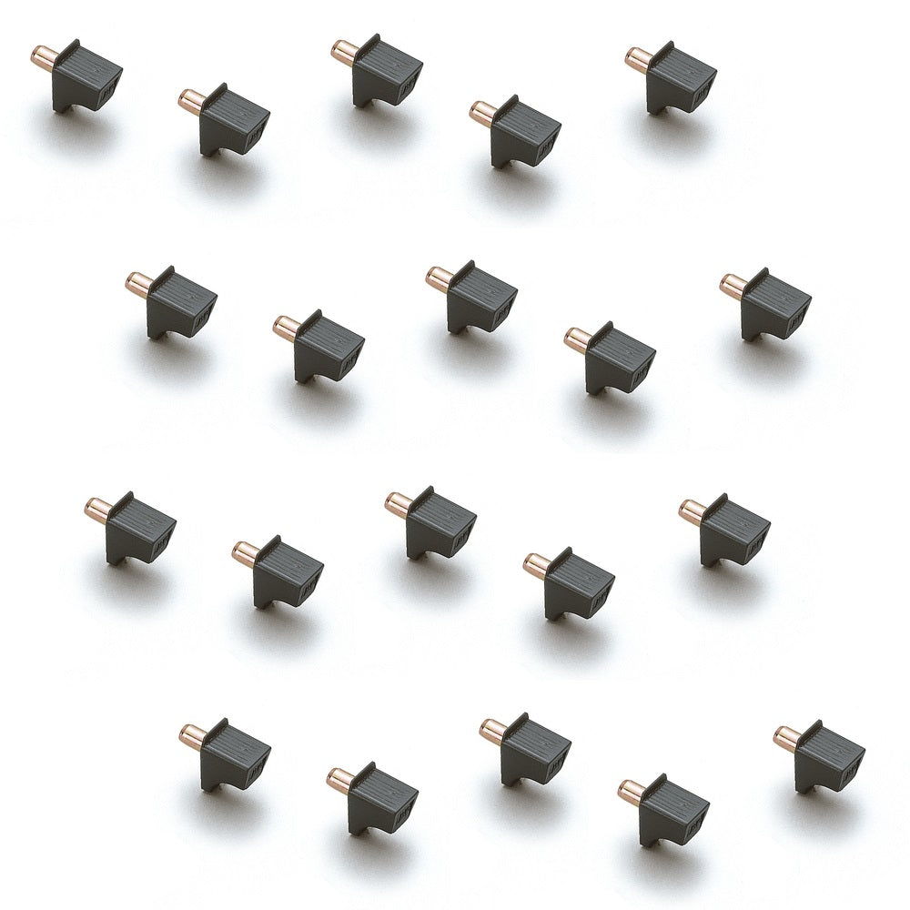20 high-quality shelf supports, made of robust polyamide, load capacity: 200 kg (441 lbs), surface: brown, design: flat, SS-323BR. Shelf supports for shelves, cabinet shelves, shelves, and much more, from Sugatsune / LAMP® (Japan)