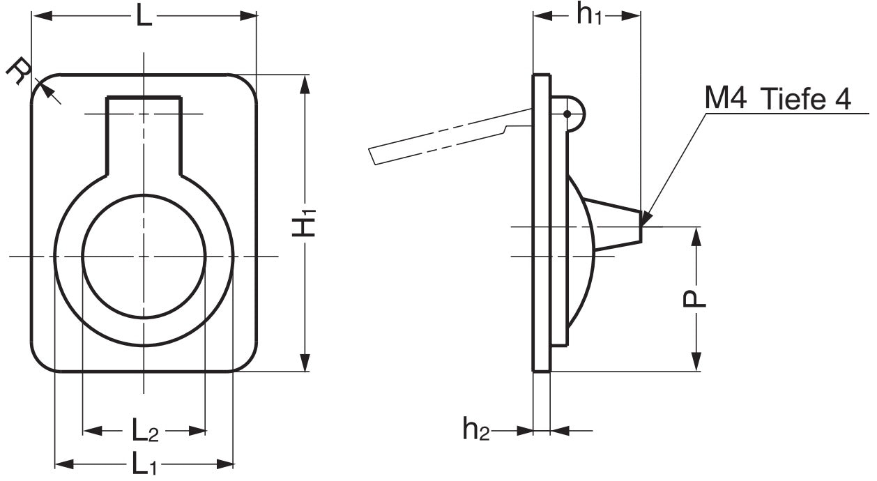 Ringförmiger Klappgriff aus Messing, Oberfläche: satiniert matt, 38 mm (1,5″) 587-50SB. Ringgriff 587-50SB für Wohnmobil, Boot, Revisionsklappe, Revisionstür, von Sugatsune / LAMP® (Japan)