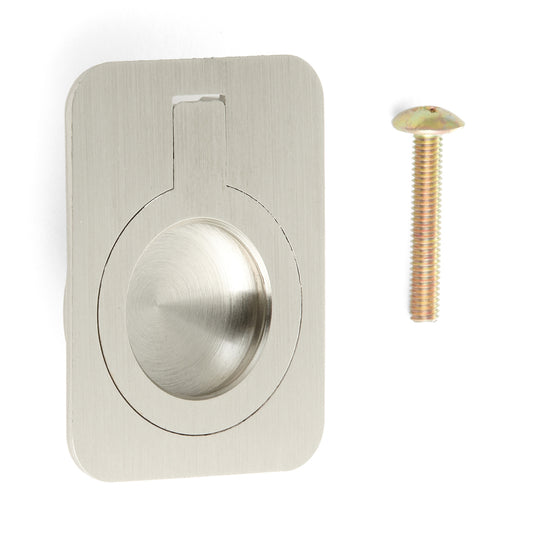 Ring-shaped folding handle made of brass, finish: white bronze, satin matte, 38 mm (1.5") 587-50WB. Ring handle 587-50WB for motorhomes, boats, inspection hatches, and access doors, by Sugatsune / LAMP® (Japan)