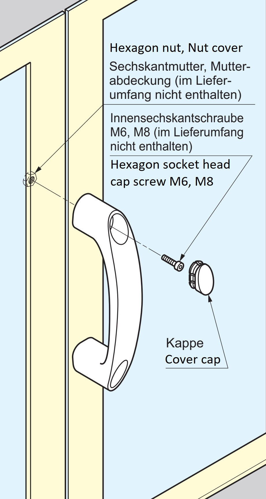 Hochwertiger robuster Gerätegriff aus verstärktem Nylon, reinforced Nylon, robust, schwarz mit grauen Abdeckkappen, 93 mm (3,7″) MJH-93-GR. Maschinengriff MJH-93-GR für Industrieschränke, Produktionsanlagen, Maschinenbau, von Sugatsune / LAMP® (Japan)