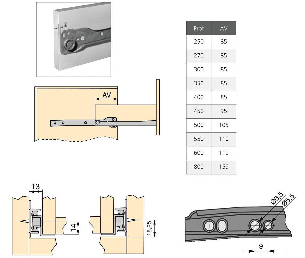 Rollschubführungen, Teilauszug, grau metallic, RAL 9022, lackiert, 250 mm (9,9″) 4388425. Rollschubführungen aus Stahl mit Teilauszug, für Holzschublade, Tablarauszug, Holzschubkasten, Küchenmöbel, Büromöbel, Wohnmöbel, von EMUCA