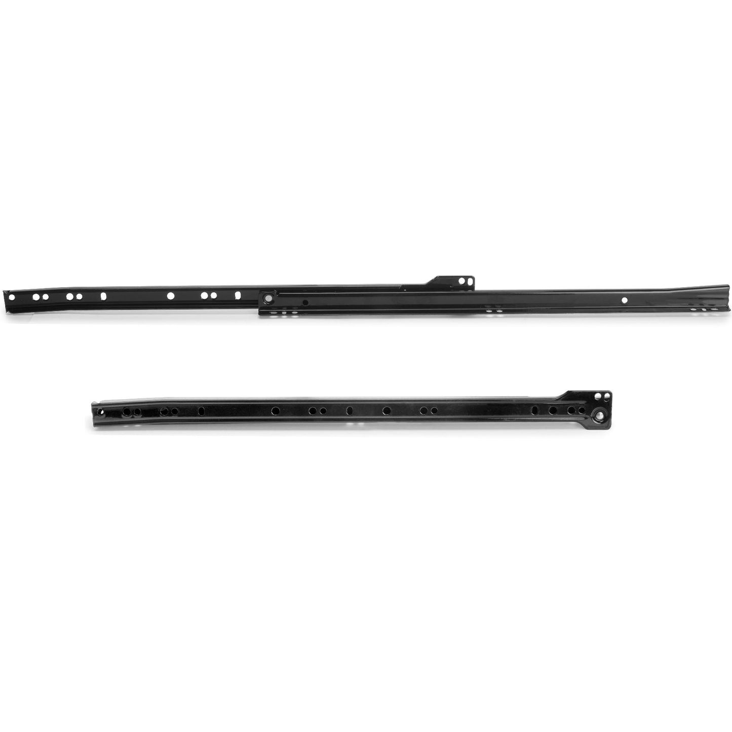 Rollschubführungen, Teilauszug, schwarz lackiert, RAL 9005, 300 mm (11,9″) E.T30C.30.BL. Rollschubführungen aus Stahl mit Teilauszug, für Holzschublade, Tablarauszug, Holzschubkasten, Küchenmöbel, Büromöbel, Wohnmöbel, von EMUCA