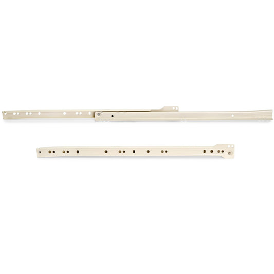 Rollschubführungen, Teilauszug, weiß lackiert, RAL 9001, 250 mm (9,9″) E.T30C.25.WH. Rollschubführungen aus Stahl mit Teilauszug, für Holzschublade, Tablarauszug, Holzschubkasten, Küchenmöbel, Büromöbel, Wohnmöbel, von EMUCA
