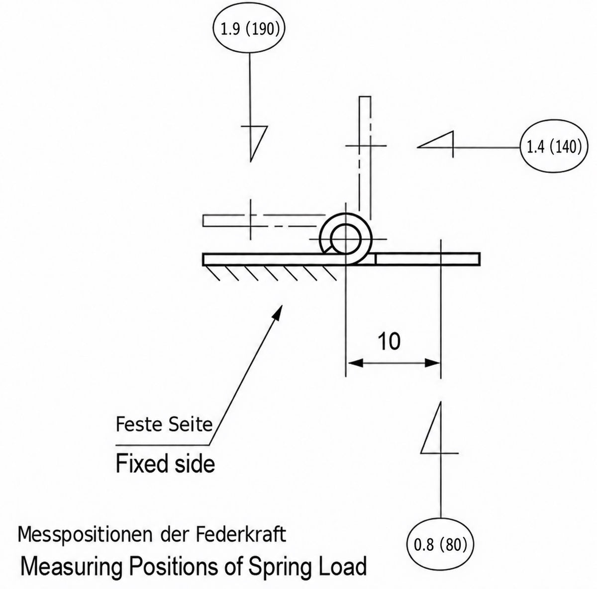 2 Stück rostfreies hochwertiges Federband, aus Edelstahl SUS304, 32 mm (1-17/64″), TH-61SUS-1-0.8 für Geräteklappen, Gehäusetüren, Abdeckungen