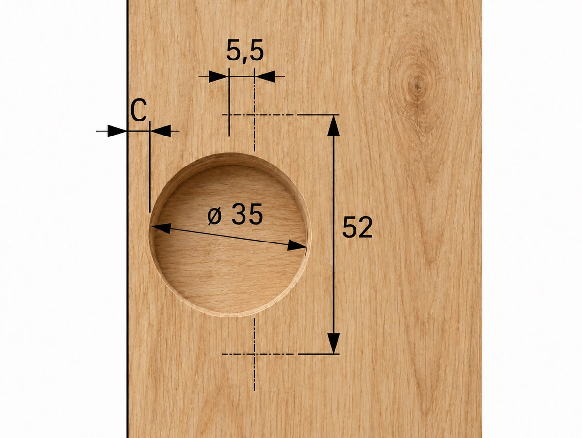 Rostfreies Topfscharnier, Soft-Close, Auflage: halb aufliegend (halb vorliegend), aus Edelstahl, Montageplatte mit 0 mm Distanz, 9289592 für Outdoormöbel