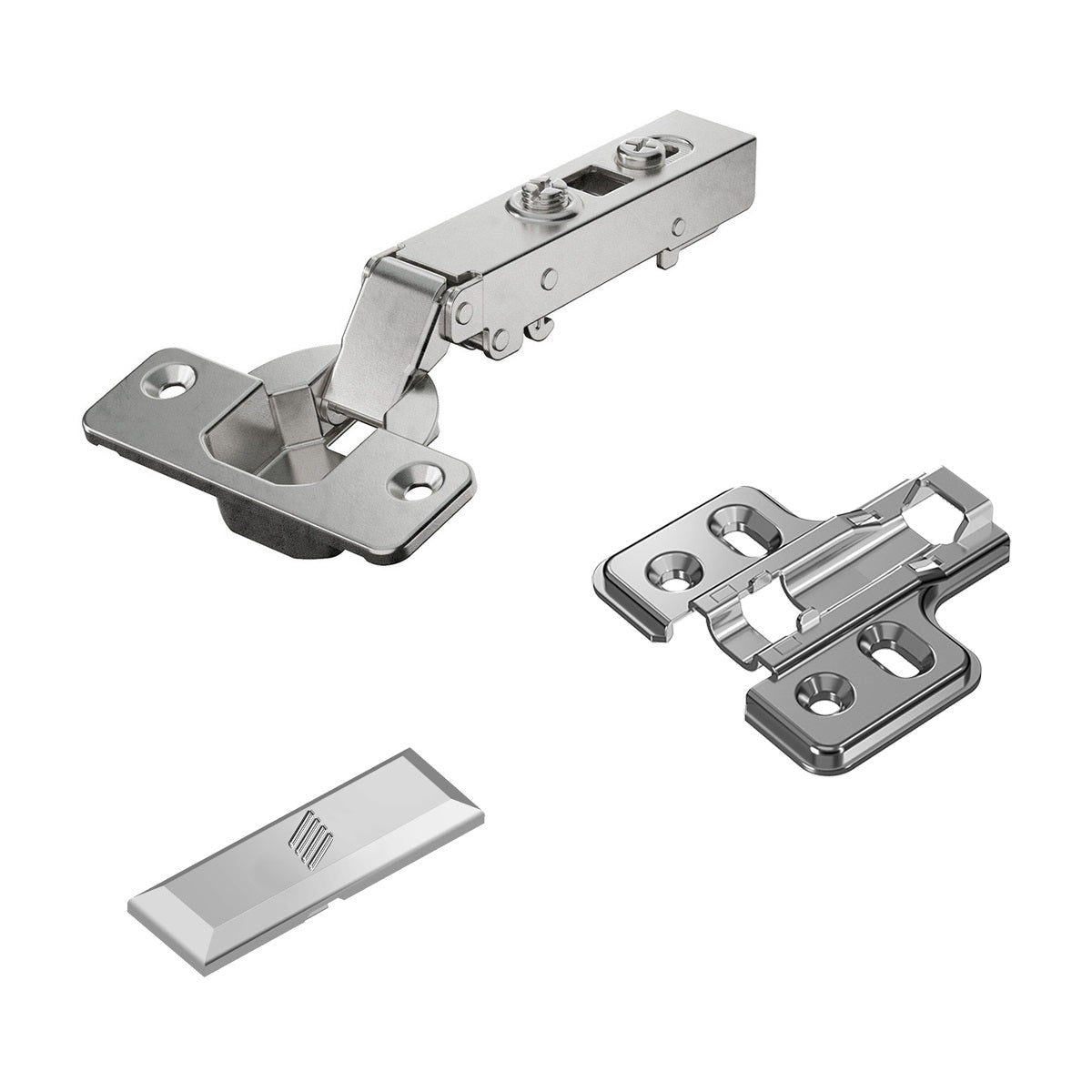 rostfreies Topfscharnier, Auflage: voll aufliegend, 9289590, von Hettich, Ausführung: Montageplatte mit 2 mm Distanz. Produktbild
