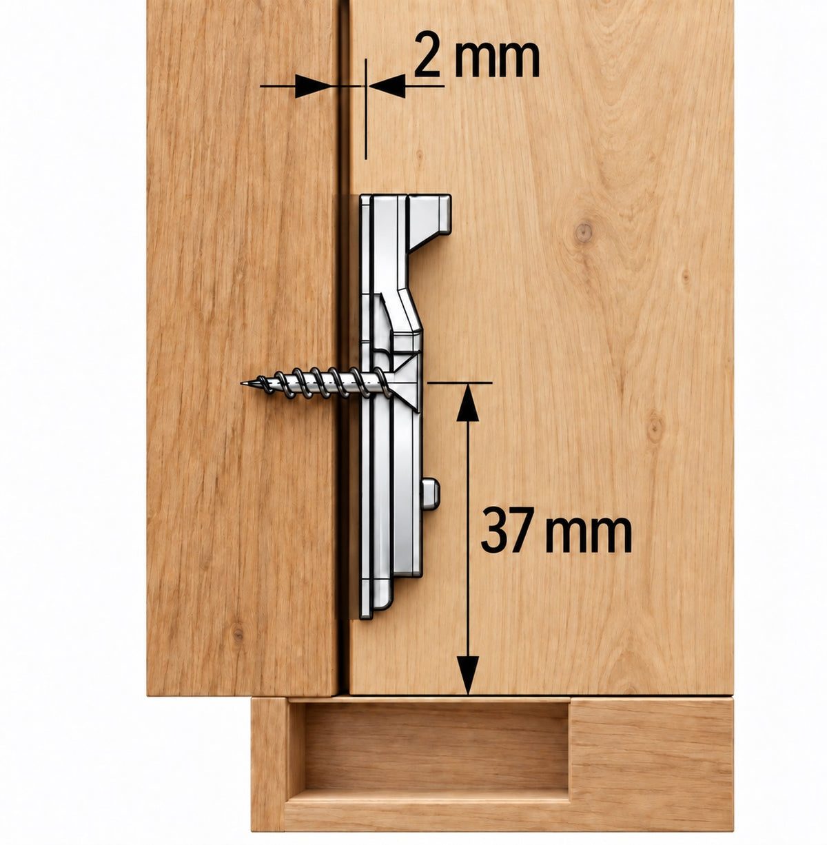 Rostfreies Topfscharnier, Soft-Close, Auflage: halb vorliegend, aus Edelstahl, Ausführung: Montageplatte mit 2 mm Distanz, 9289592 für Outdoormöbel