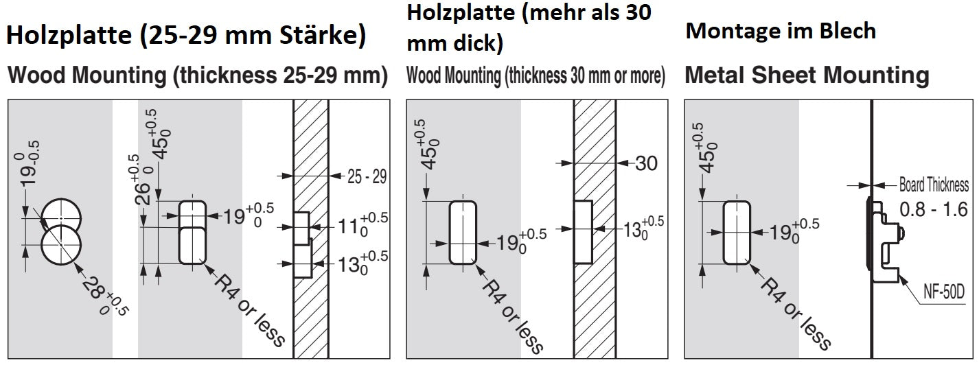 Hochwertiger runder Federklapphaken zum Einlassen, Oberfläche: verchromt, satiniert matt, 52 mm (2,1″), NF-R52-SCR. Runder Klapphaken mit Schließautomatik, für Tinyhouse, Wohnmobil, Caravan, Yacht, Zug, Bus und viel mehr, von Sugatsune / LAMP® (Japan)