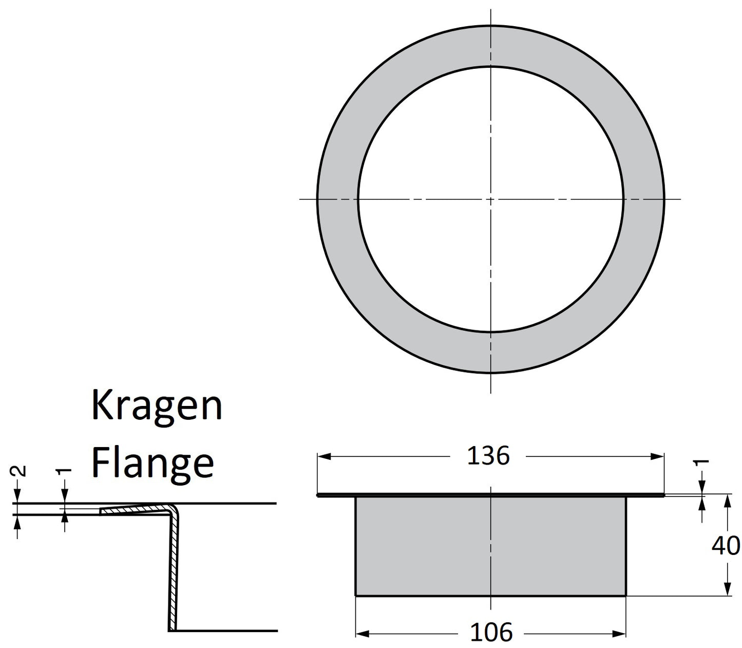 Hochwertiger runder Mülldurchwurf, aus rostfreiem Edelstahl, Oberfläche: glänzend poliert, 136 mm (5,4″), AN-DH011-MR. Edelstahlmülldurchwurf, für Systemgastronomie, Ladenbau, Kosmetikstudio und viel mehr, von Sugatsune / LAMP® (Japan)