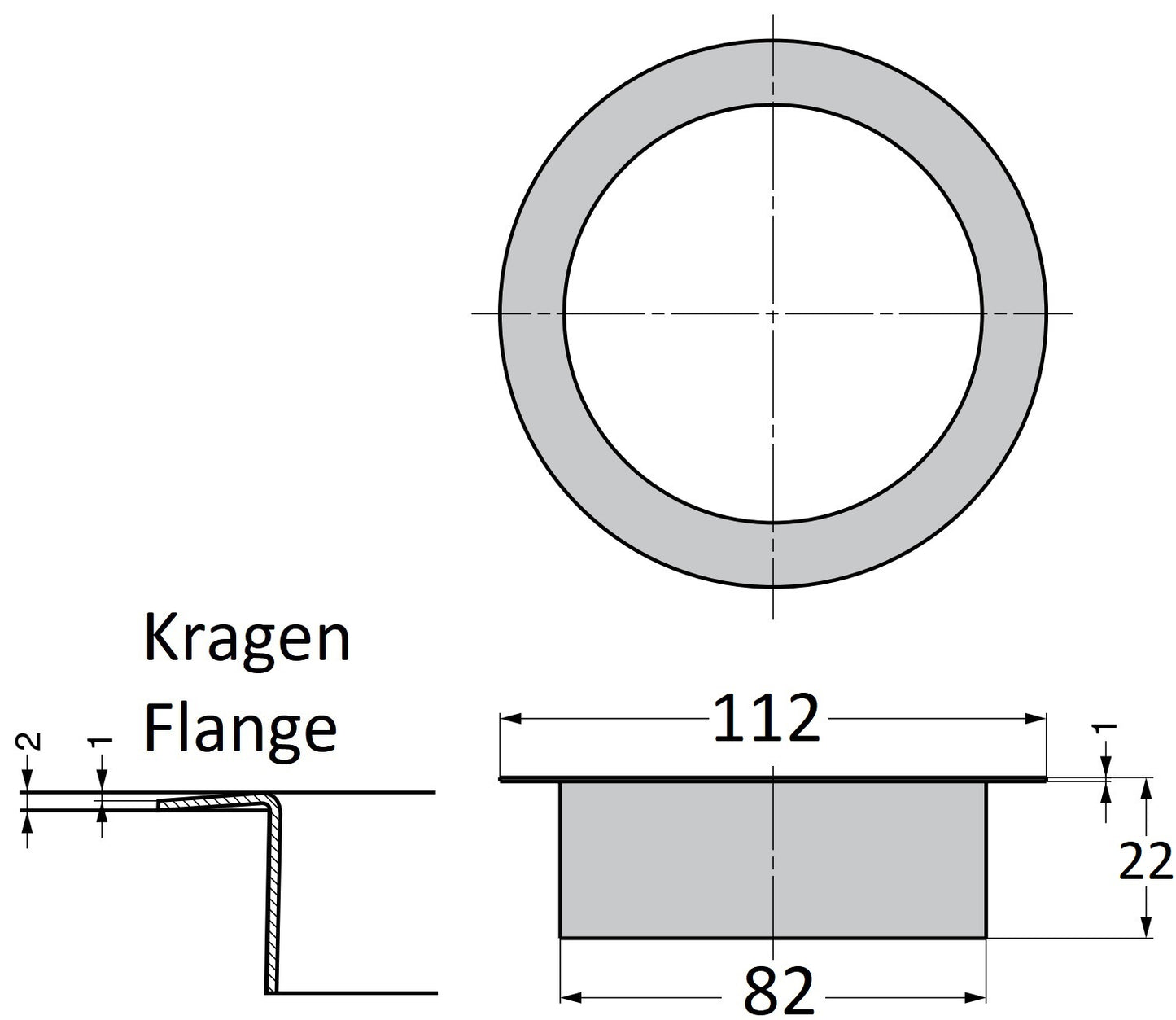 Hochwertiger runder Mülldurchwurf, aus rostfreiem Edelstahl, Oberfläche: glänzend poliert, 112 mm (4,5″), Ausführung: flach, AN-LH008-MR. Edelstahlmülldurchwurf, für Systemgastronomie, Ladenbau, Catering und viel mehr, von Sugatsune / LAMP® (Japan)