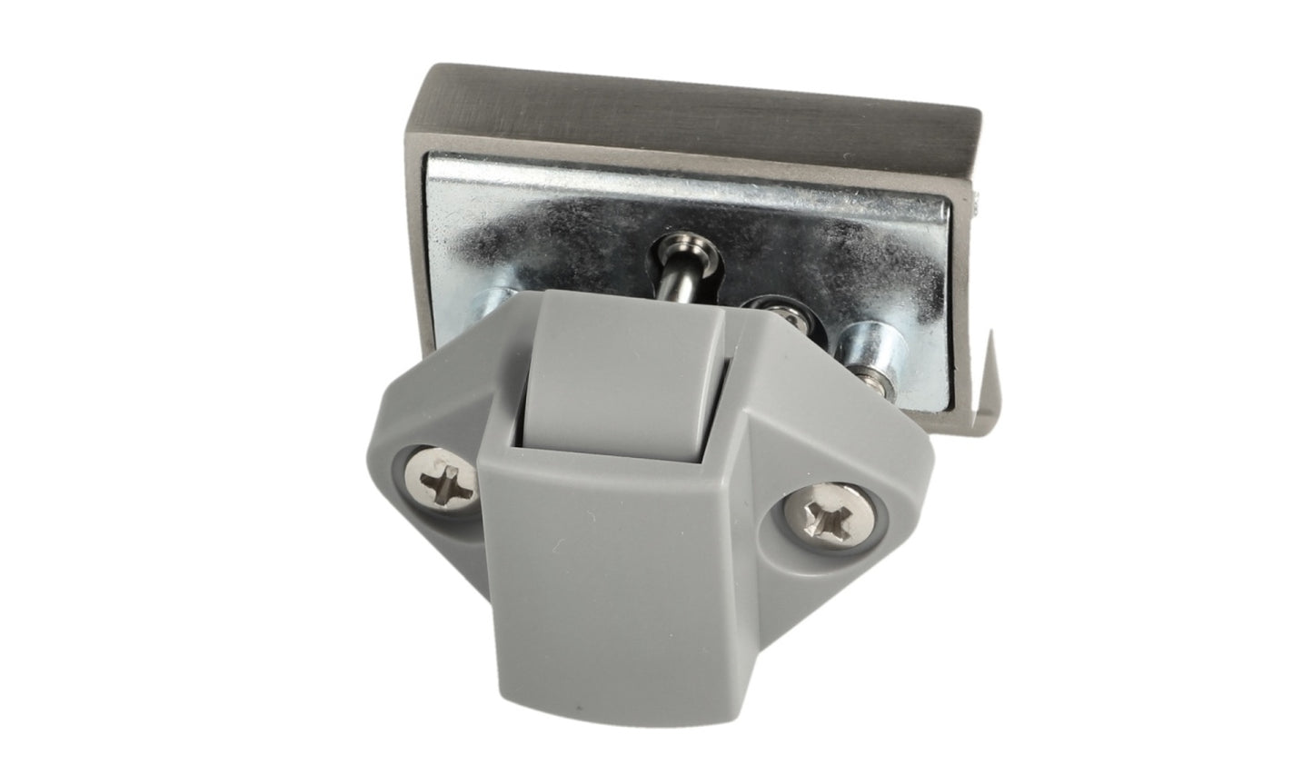 Robust snap lock with lifting handle, made of Zamak, surface: stainless steel look, design: square, 14.03.077-0 for caravans, yachts