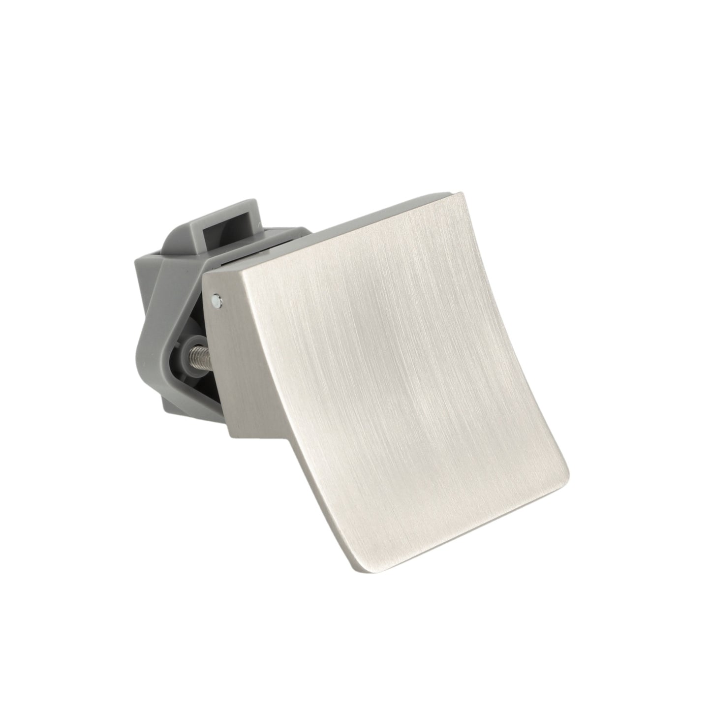 Robust snap lock with lifting handle, made of Zamak, surface: stainless steel look, design: square, 14.03.077-0 for caravans, yachts