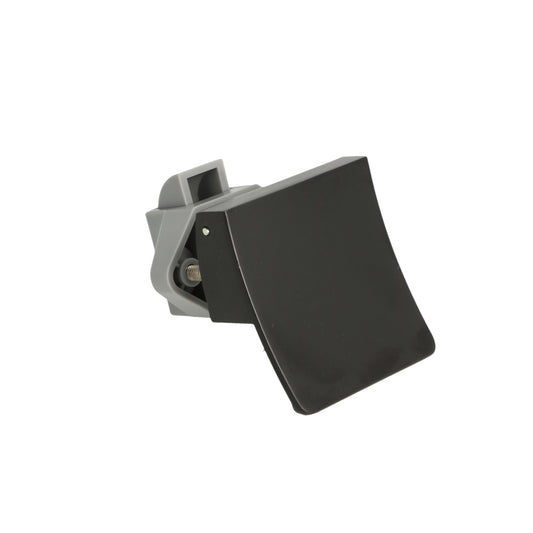 Robust snap lock with lifting handle, made of Zamak, surface: black, design: square, 14.03.076-0. Lifting handle with self-locking lock and soft-close for caravans, yachts, and much more, from SISO Denmark
