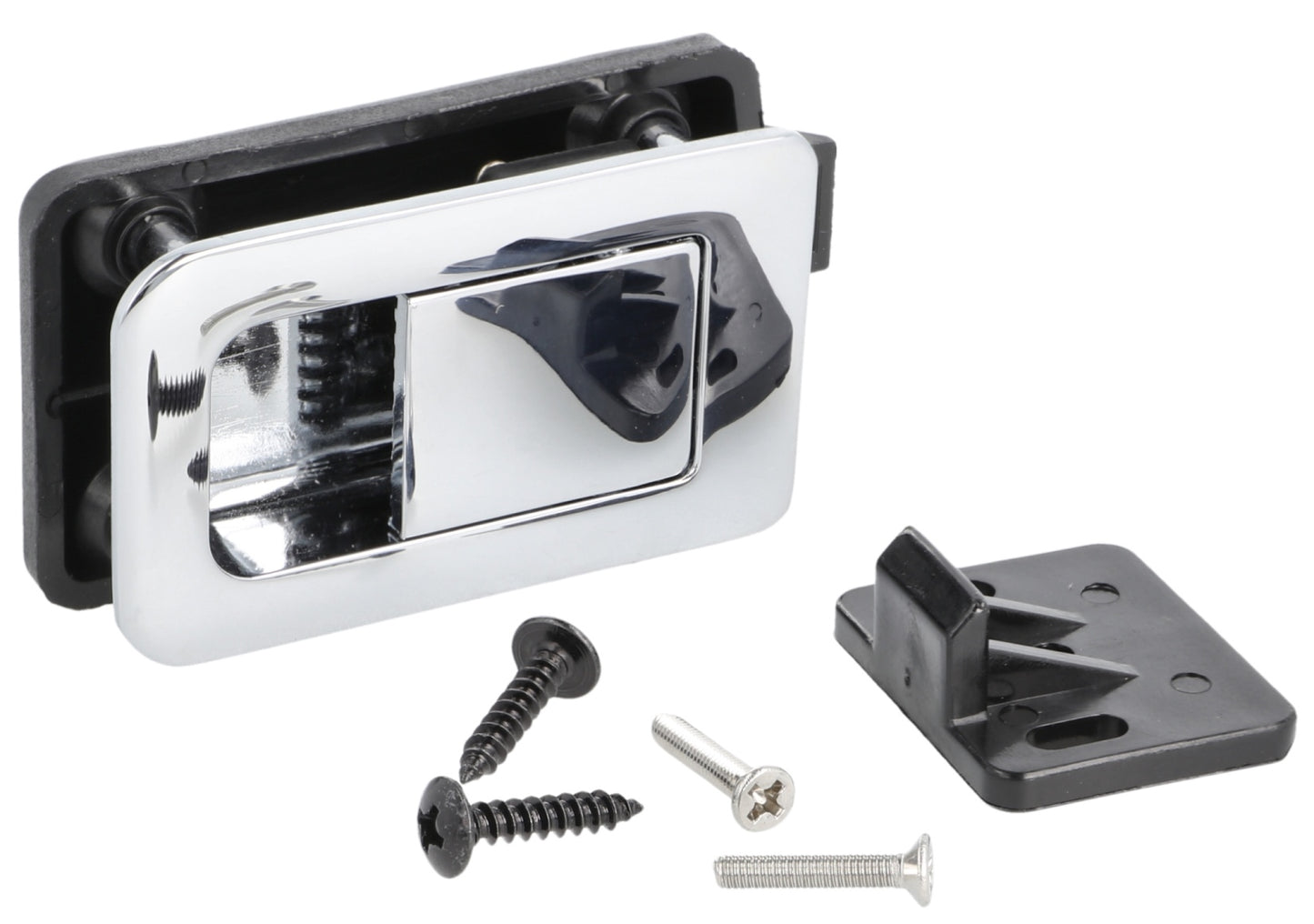 High-quality snap lock with folding handle, made of Zamak, surface: chrome-plated, 14.03.090-0 for caravans, yachts, mobile homes, private jets, motorhomes