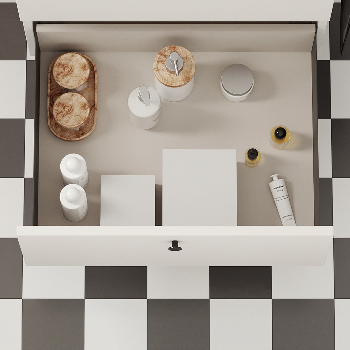 Drawer set with extra-thin sides, height: 88 mm, anthracite grey, drawer depth: 440 mm, partial extension with push-to-open mechanism, 3275335 for kitchen furniture