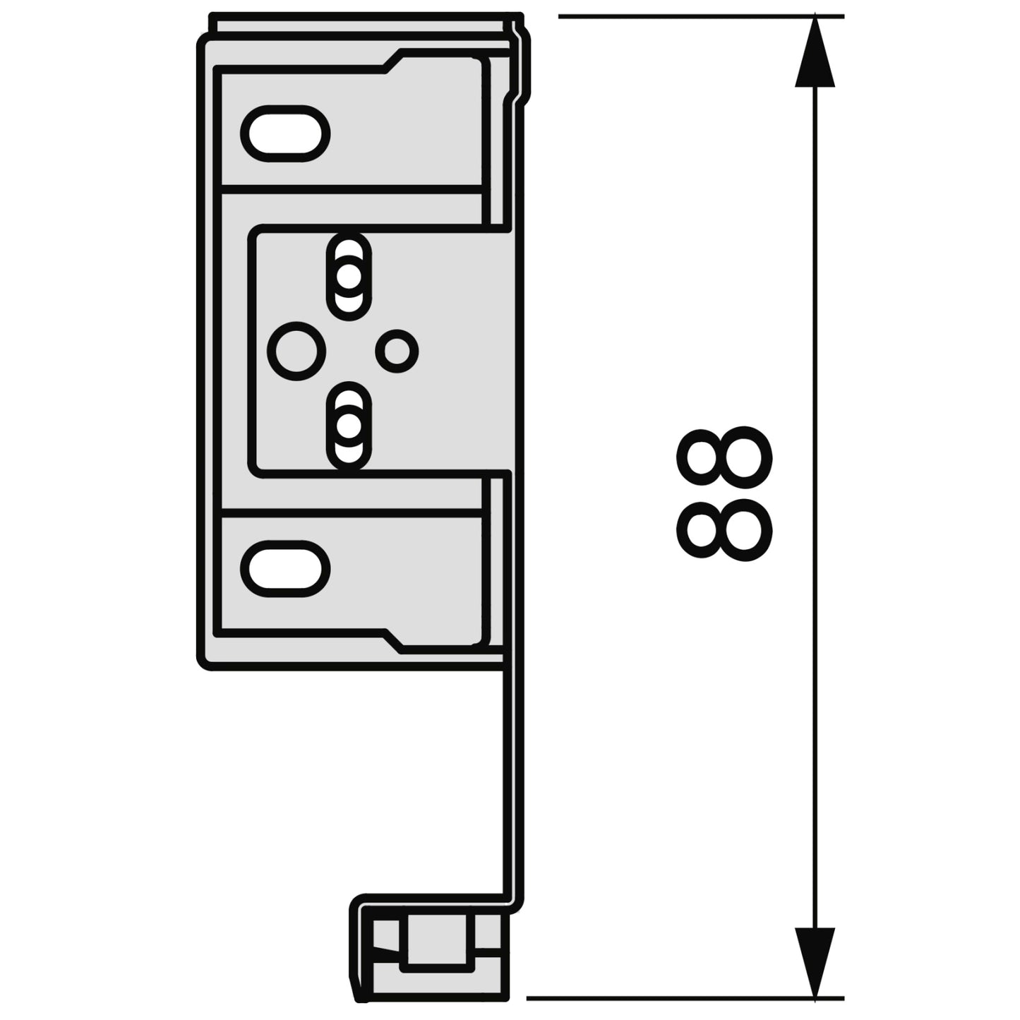 Drawer set with extra-thin sides, height: 88 mm, anthracite grey, drawer depth: 440 mm, partial extension with push-to-open mechanism, 3275335 for kitchen furniture