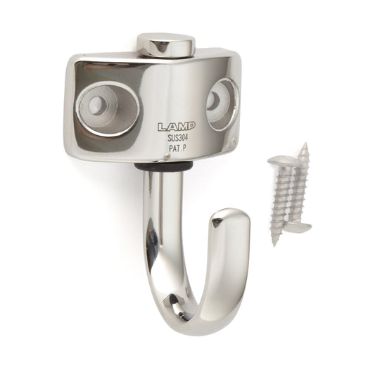 High-quality swivel hook made of SUS304 stainless steel, 67 mm (2.7"), JF-T45. V2A swivel hook for marine applications, RVs, outdoor use, humid environments, and much more, from Sugatsune / LAMP® (Japan)