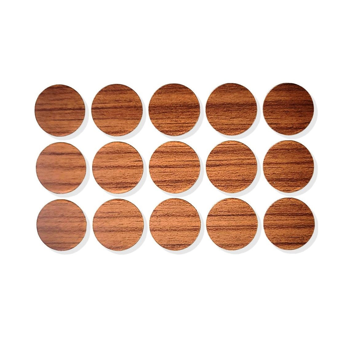 15 pieces of self-adhesive plastic drill hole covers, surface: brown, 20 mm (0.8") 5136016. Plastic screw hole covers for furniture, cabinets, tables, beds, kitchen cabinets and much more, by EMUCA