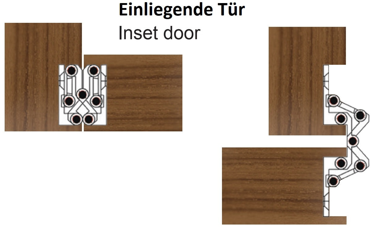 2 Stück Hochwertiges Sepa-Scharnier zum Einlassen, 180°, für unsichtbaren Anschlag, Oberfläche: Edelstahl Look, 52 mm (2,1″), 15.04.076-0. Möbel-Einfrässcharnier, für Möbeltür, Schranktür, Klapptisch, Klappe, Kiste und viel mehr, von SISO Denmark