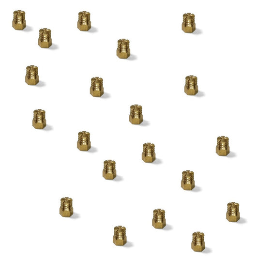 20 pieces high-quality expansion sleeve with internal thread M4 for wood, made of brass, 7.5 mm (19/64″), 9003402 for wooden parts, furniture connections