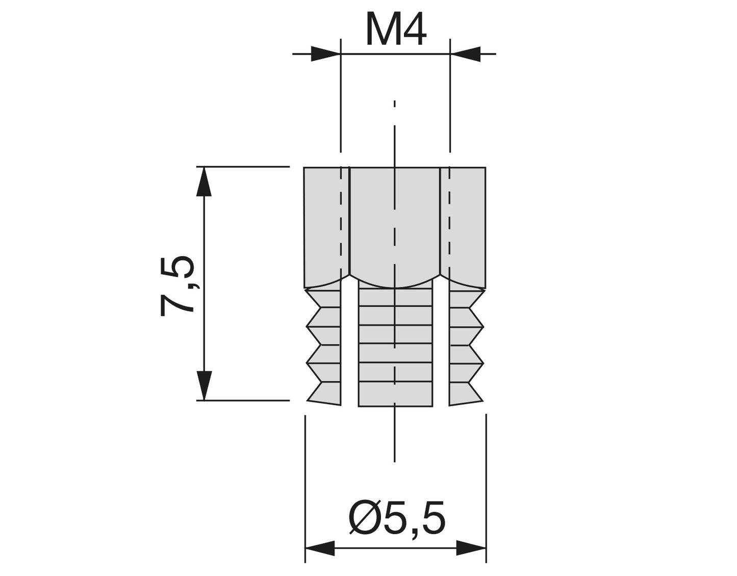 20 pieces high-quality expansion sleeve with internal thread M4 for wood, made of brass, 7.5 mm (19/64″), 9003402 for wooden parts, furniture connections