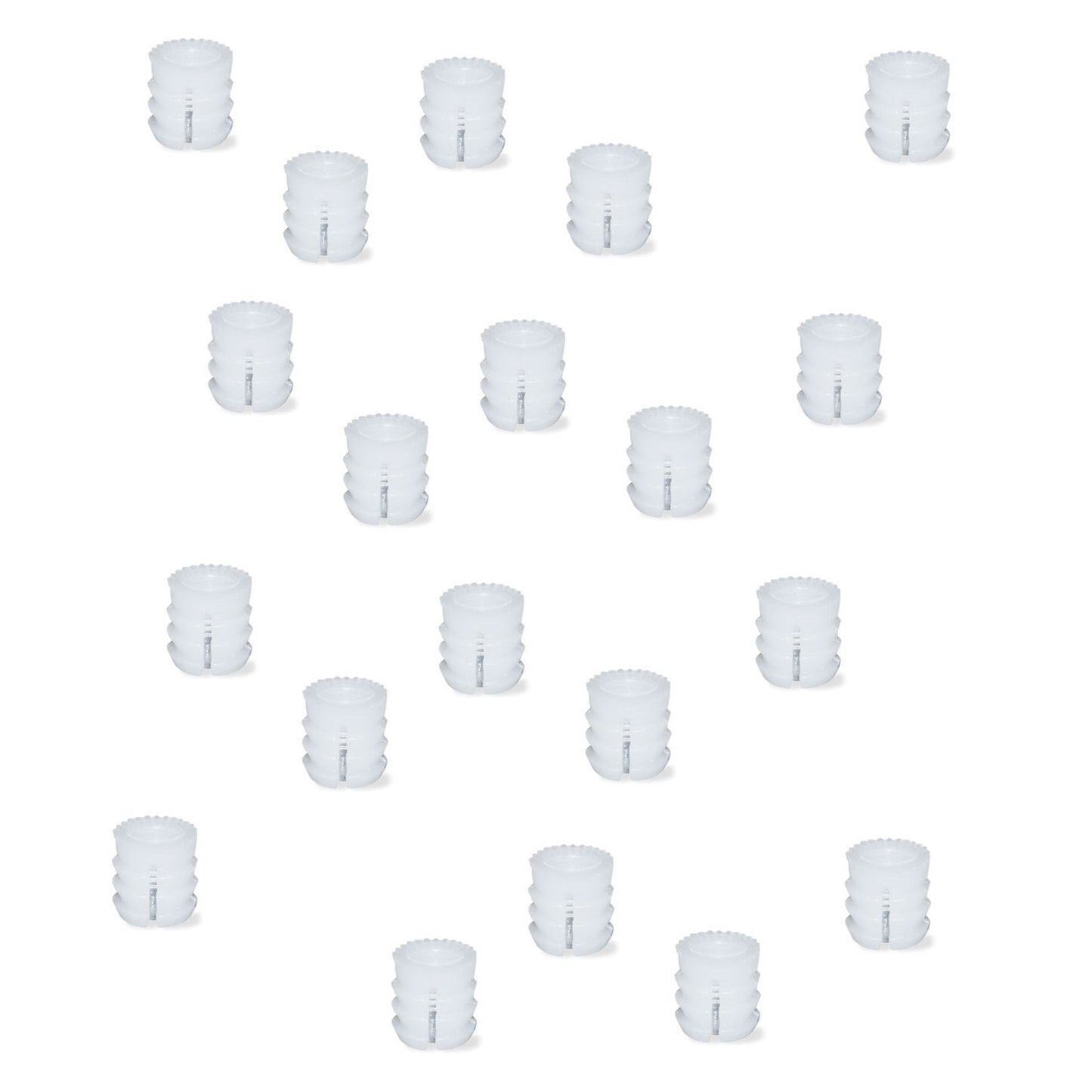 20 pieces high-quality expansion sleeve with internal thread M6, made of nylon (PA), 13 mm (33/64″), 9007820 for wooden parts, furniture connections, electronic housings