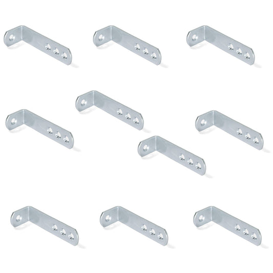 10 Stück stabiler Winkelverbinder mit vier Verbindungslöchern aus robustem Stahl, Oberfläche: verzinkt, 70 mm (2,8″) 5135805. Montagewinkel E.FB.22 für Regalboden, Bücherregal, Tisch, Schrank und viel mehr, von EMUCA