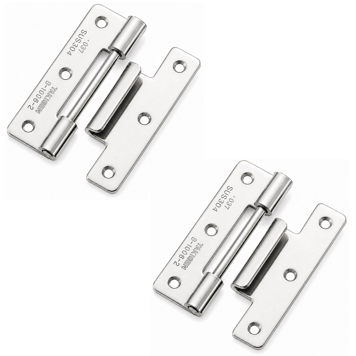 2 Stück hochwertiges Steckscharnier, B-1006-2, Höhe: 50 mm, von TAKIGEN, Tragkraft: 6 kg (14 lbs). Produktbild
