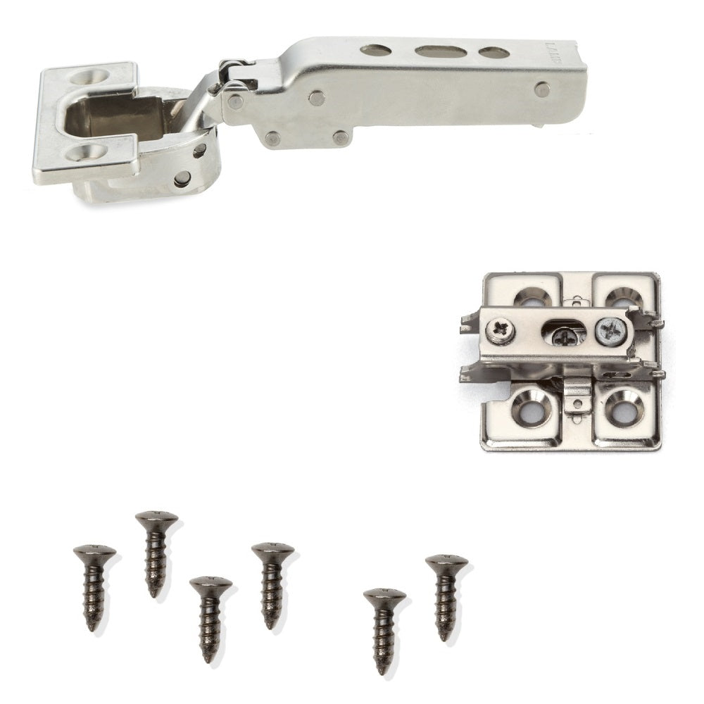 2 charnières de meubles robustes J95 pour portes extra lourdes jusqu'à 25 kg ! Incl. plaques de montage. Charnière à coupelle robuste, charnière de meuble avec coupelle de 40 mm de LAMP® / Japon (montage en applique)