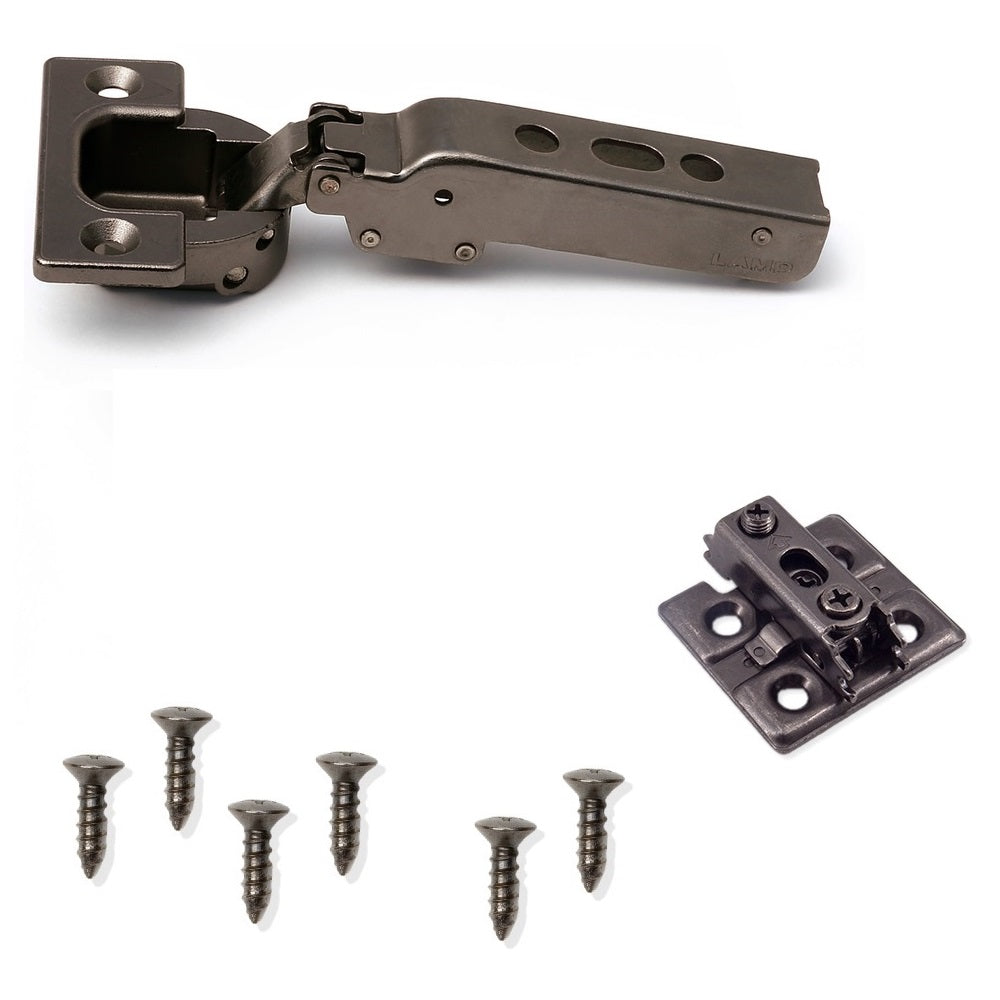 2 charnières de meubles robustes J95 pour portes extra lourdes jusqu'à 25 kg ! Incl. plaques de montage. Charnière à coupelle robuste, charnière de meuble avec coupelle de 40 mm de LAMP® / Japon (montage en applique)