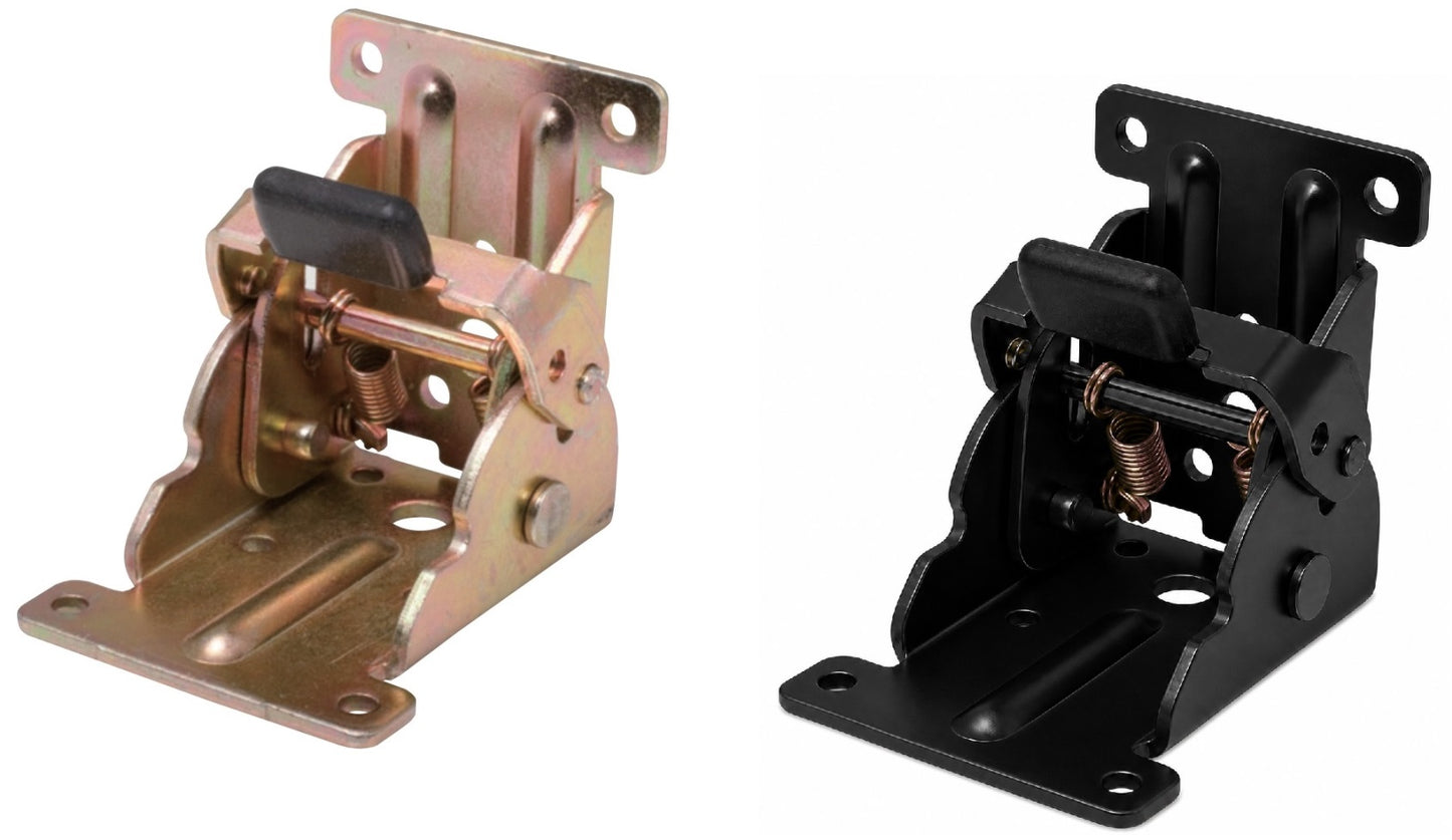 4 Stück Robuster Tischbein-Klappbeschlag, aus Stahl, Oberfläche: schwarz, B205-KTL-BK für niedrige Tische, Couchtische, Holztischbeine