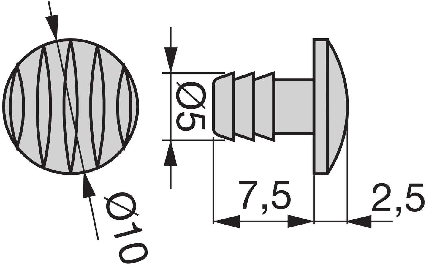 20 Stück Türanschlagpuffer aus Kunststoff zum Einbohren, Oberfläche: transparent, 10 mm (0,4″) E.9017320. Einbohrpuffer aus Kunststoff zum Eindrücken für Küchenschranke, Möbel, Schublade, Möbeltür und viel mehr, von EMUCA