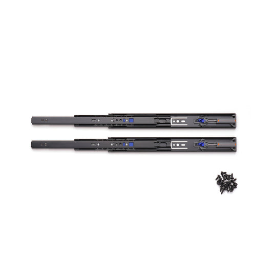Full extension, soft-close, black 3670-300BL, by Sugatsune / LAMP (Japan)