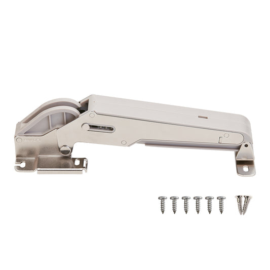 AILERON flap fitting, set with OLYMPIA hinges and mounting plates, grey ARN-3-H-GR-S, by Sugatsune / LAMP (Japan)