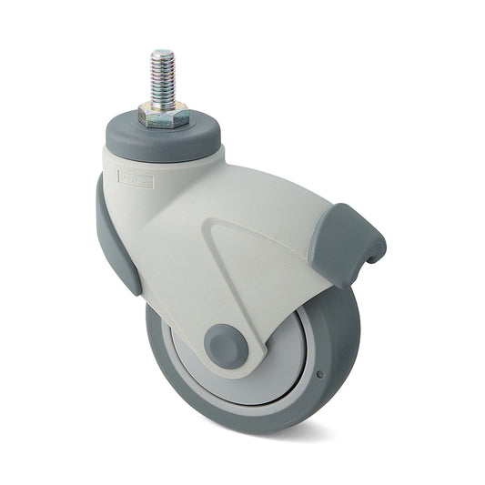 Rolle mit Doppelbremssystem, mit Gewindebolzen EX-100N12, von Sugatsune / LAMP (Japan)