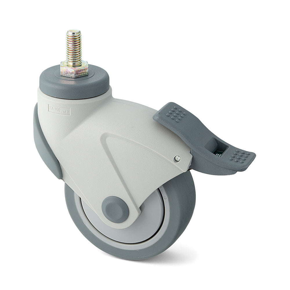 Rolle mit Doppelbremssystem, mit Gewindebolzen EX-100N12S, von Sugatsune / LAMP (Japan)