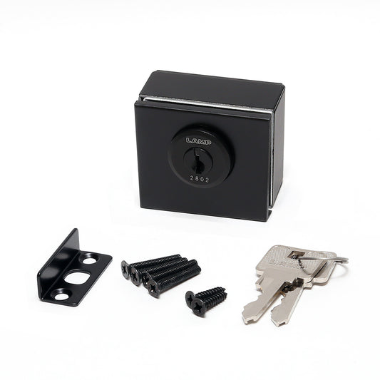 Cylinder lever lock for glass doors, keyed differently GS-GL3-KF-BL-B, by Sugatsune / LAMP (Japan)