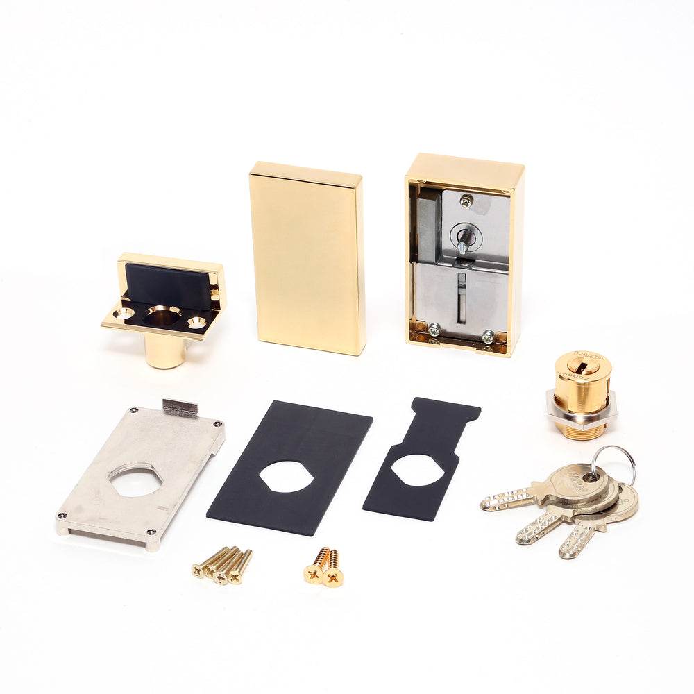 Cylinder lever lock for glass doors, keyed alike GS-GL50-GP-D, by Sugatsune / LAMP (Japan)