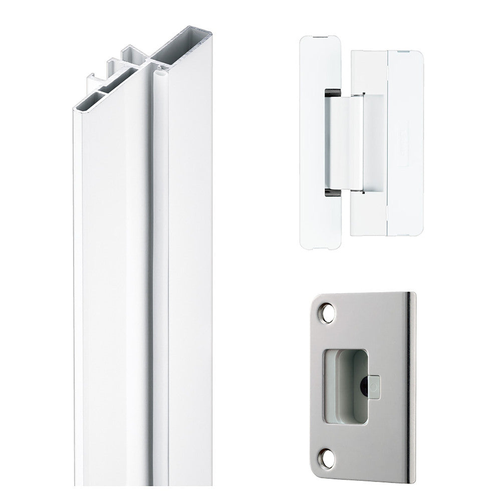 Baseboard frame set with 2 hinges, white HES1F-B2500R-WT, by Sugatsune / LAMP (Japan)